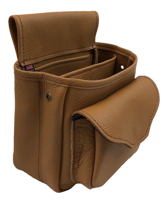 (image for) Tan Leather Shotgun Shell Belt Bag Deluxe Pouch